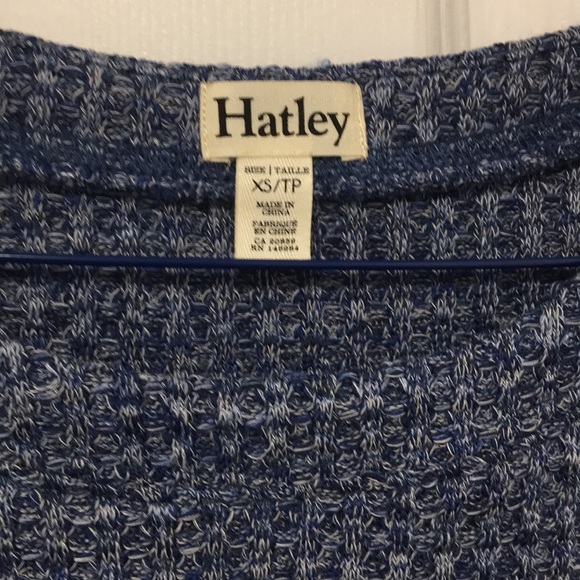 Blue waffle knit long sleeve top - Picture 3 of 3